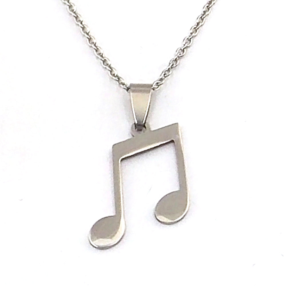 Colgante de acero en forma de nota musical