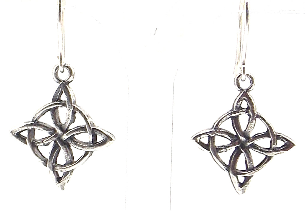 Pendientes de Nudo de bruja de plata (gancho)