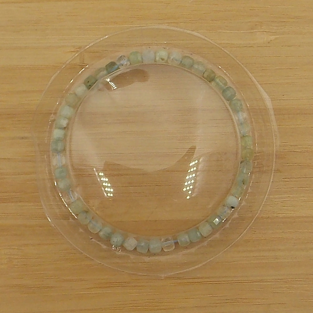 Pulsera de piedra natural de Aguamarina de 4x4mm
