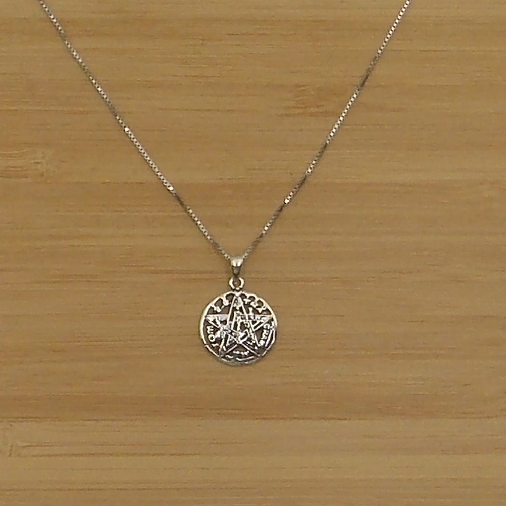 Colgante de plata de ley de Tetragrammaton de 11mm aprox. con cadena de 45cm