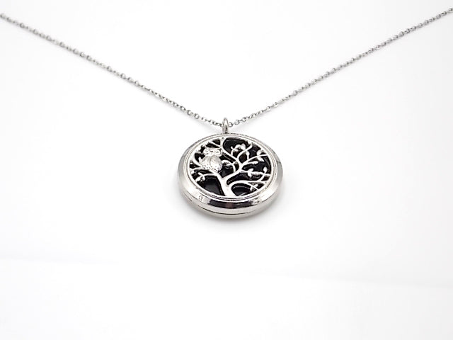 Colgante con motivo de Búho en árbol de la vida con una piedra de Ónix