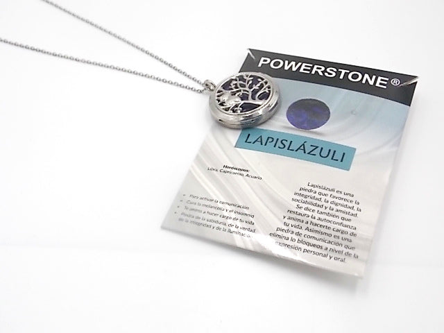 Colgante con motivo de Búho en árbol de la vida con una piedra de Lapislázuli