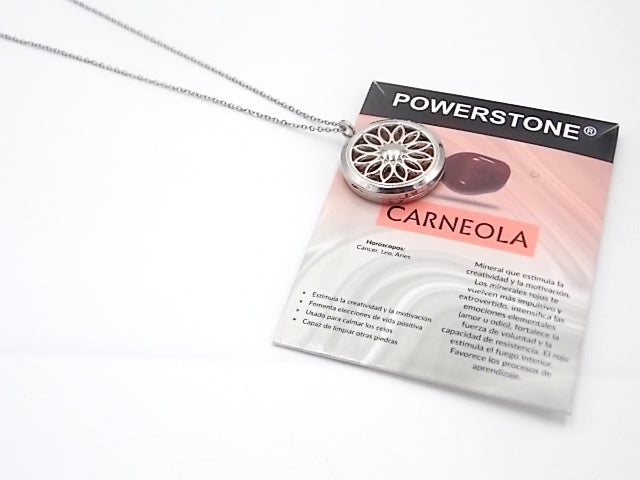 Colgante con motivo de Flor con una piedra de Carneola