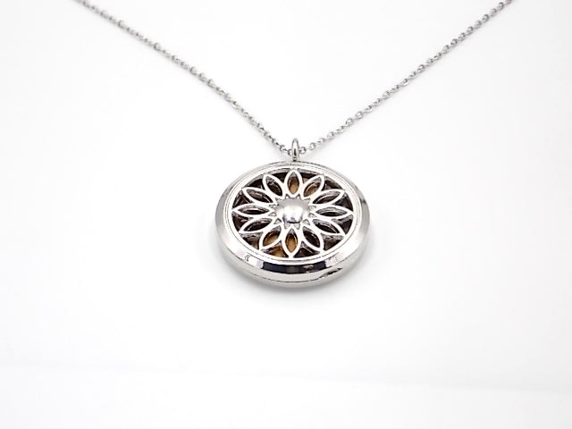 Colgante con motivo de Flor con una piedra de Ojo de tigre