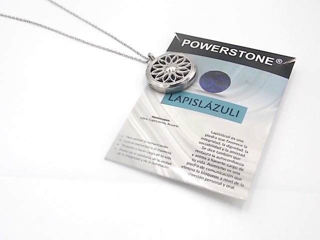 Colgante con motivo de Flor con una piedra de Lápislazuli