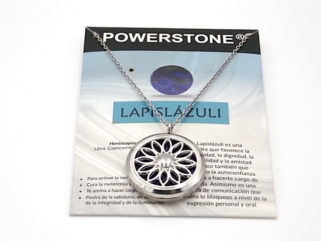 Colgante con motivo de Flor con una piedra de Lápislazuli