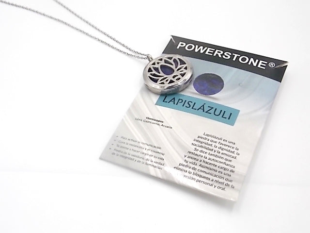 Colgante con motivo de Flor de loto con una piedra de Lapislázuli