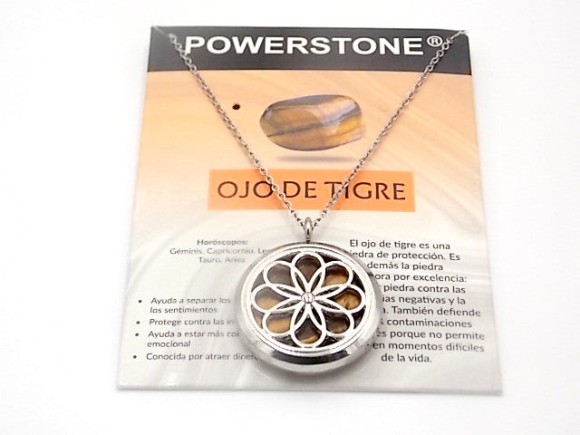 Colgante con motivo de Dríada con una piedra de Ojo de tigre