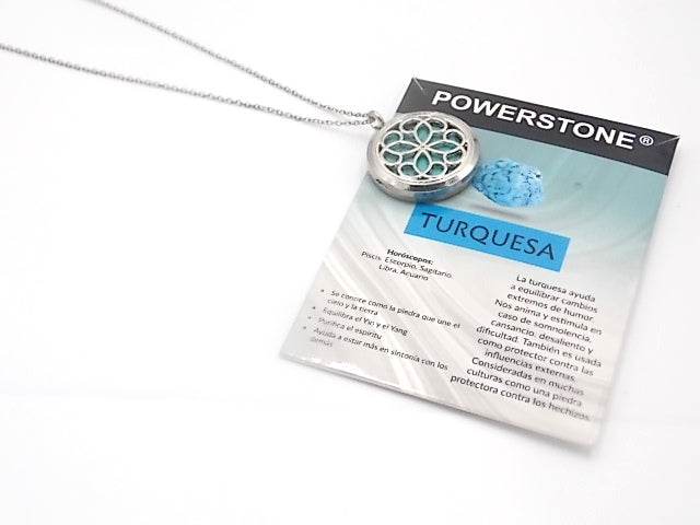 Colgante con motivo de Trébol con una piedra de Turquesa
