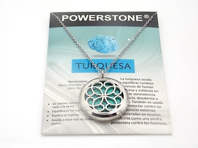Colgante con motivo de Trébol con una piedra de Turquesa
