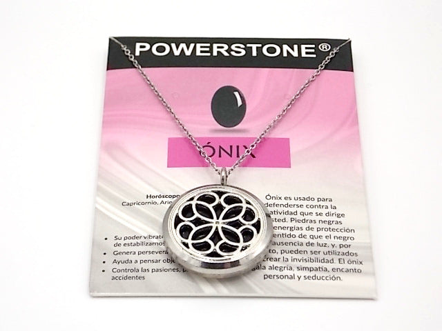 Colgante con motivo de Trébol con una piedra de Ónix