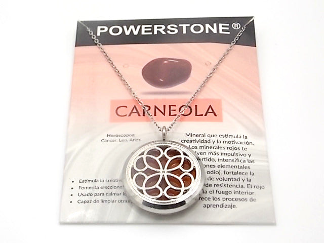 Colgante con motivo de Trébol con una piedra de Carneola