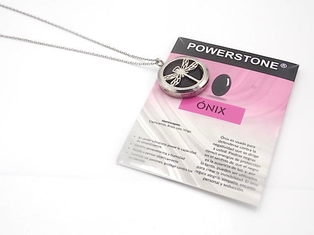 Colgante con motivo de Libélula con una piedra de Ónix