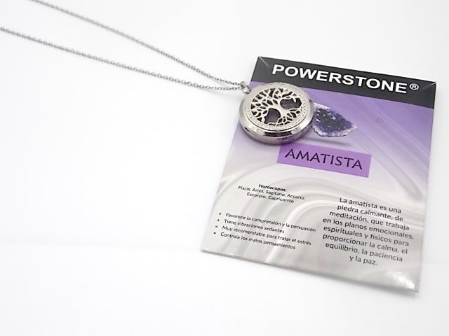 Colgante con motivo de Árbol de la vida con una piedra de Amatista
