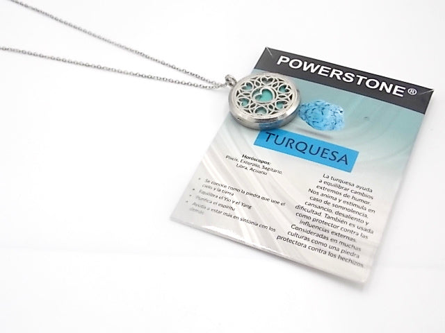 Colgante con motivo de Corazón con una piedra de Turquesa