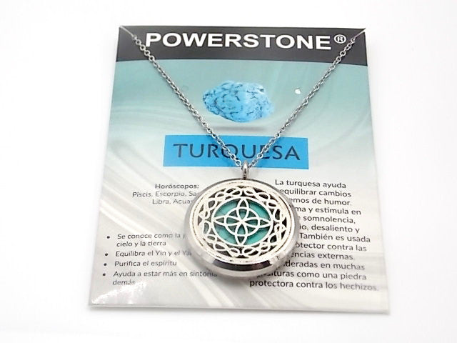 Colgante motivo de Puntos Cardinales con una piedra de Turquesa