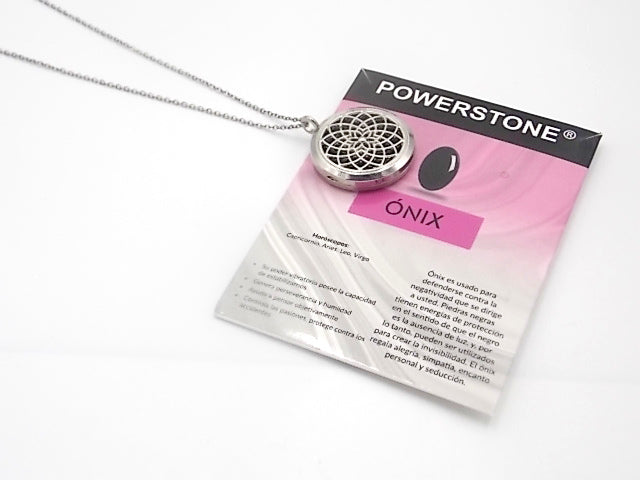 Colgante con motivo de Mandala con una piedra de Ónix