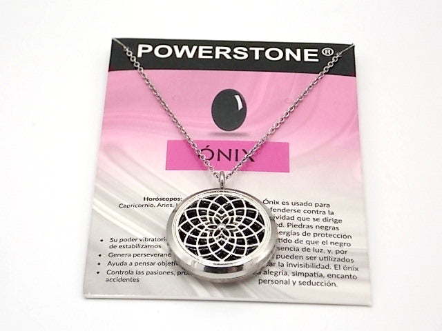 Colgante con motivo de Mandala con una piedra de Ónix