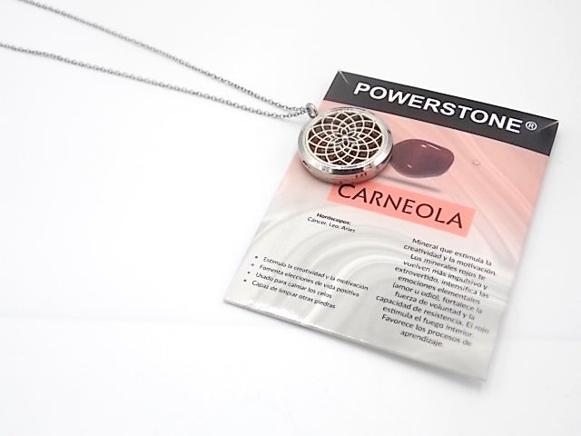 Colgante con motivo de Mandala con una piedra de Carneola
