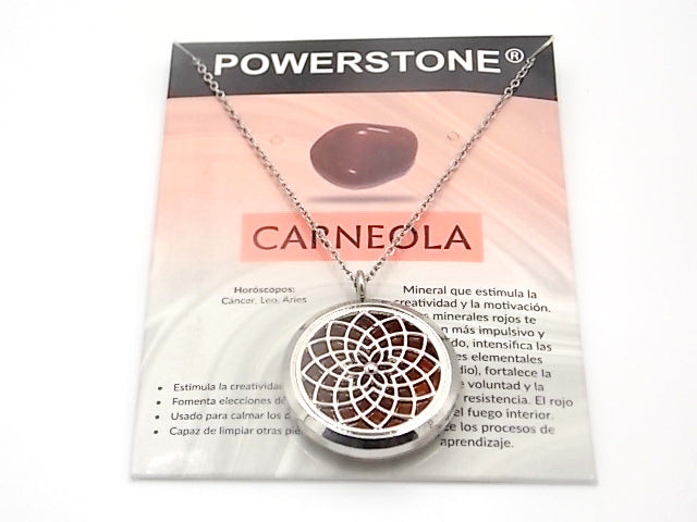 Colgante con motivo de Mandala con una piedra de Carneola