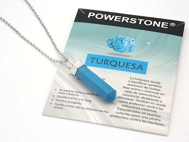Colgante de piedra natural de Turquesa con forma de Obelisco invertido