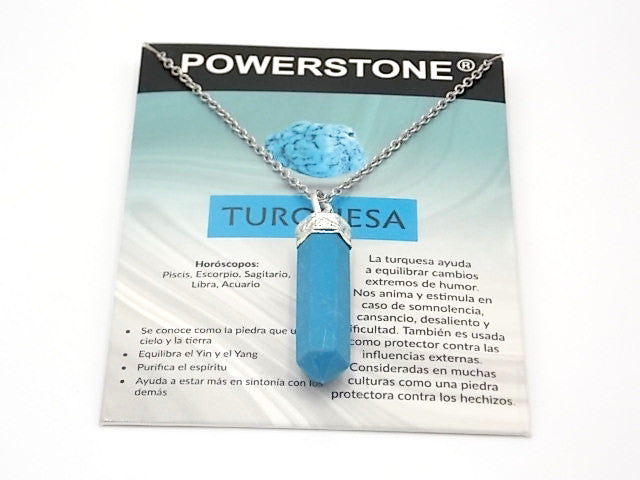 Colgante de piedra natural de Turquesa con forma de Obelisco invertido