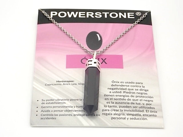 Colgante de piedra natural de Ónix con forma de Obelisco invertido