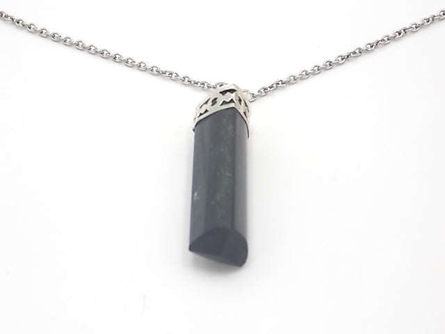 Colgante de piedra natural de Turmalina negra con forma de Obelisco invertido