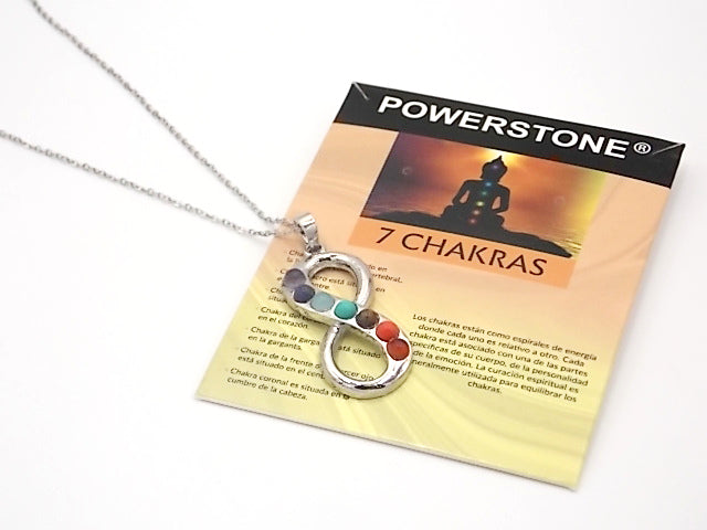 Colgante con las piedras naturales de los 7 chakras con diseño de Infinito
