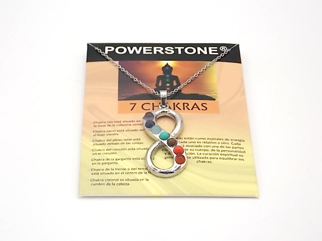 Colgante con las piedras naturales de los 7 chakras con diseño de Infinito