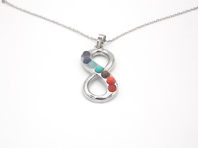 Colgante con las piedras naturales de los 7 chakras con diseño de Infinito