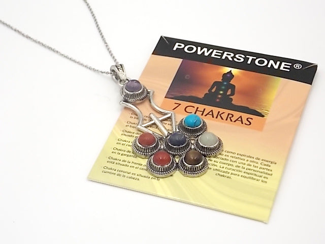Colgante con las piedras naturales de los 7 chakras con diseño de Flor 4