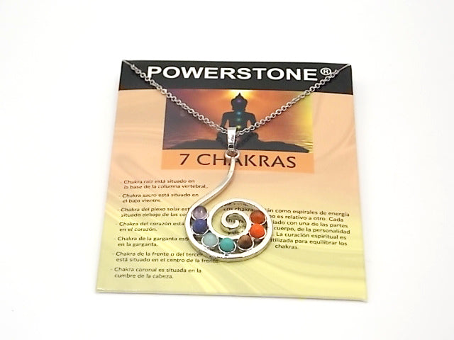 Colgante con las piedras naturales de los 7 chakras con diseño de Espiral