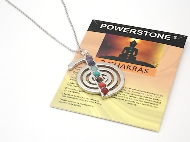 Colgante con las piedras naturales de los 7 chakras con diseño de Choku rei