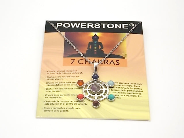 Colgante con las piedras naturales de los 7 chakras con diseño de Estrella círculos