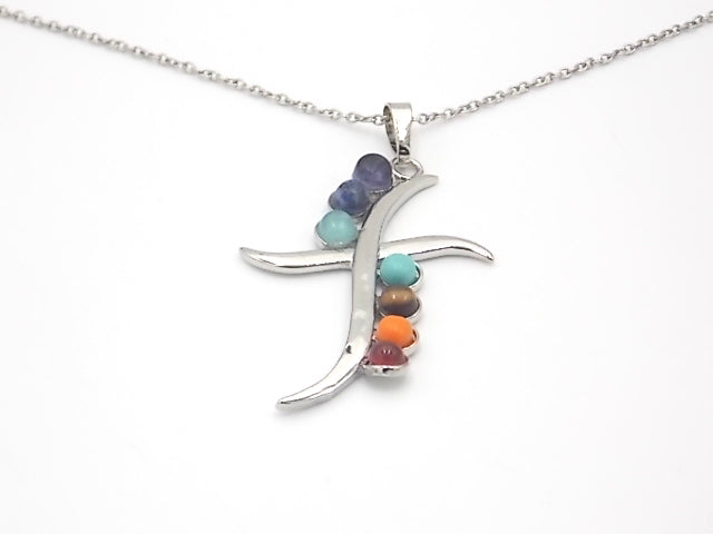 Colgante con las piedras naturales de los 7 chakras con diseño de Espada