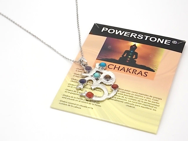 Colgante con las piedras naturales de los 7 chakras con diseño de Om