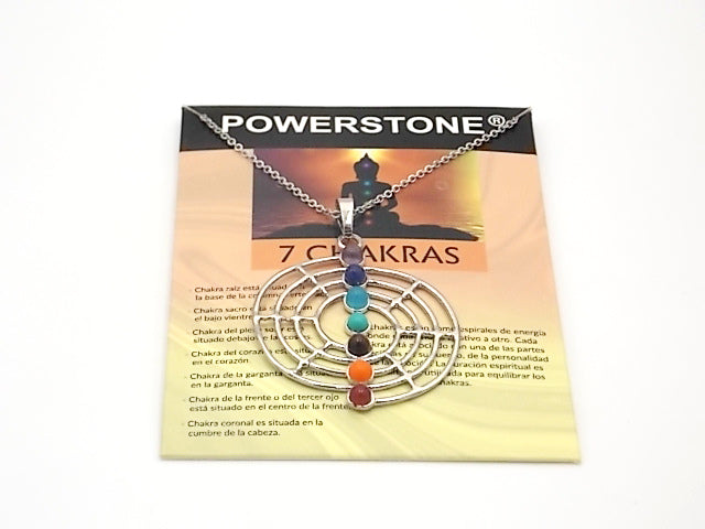 Colgante con las piedras naturales de los 7 chakras con diseño de Laberinto