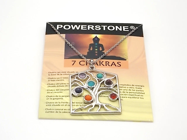 Colgante con las piedras naturales de los 7 chakras con diseño de Árbol de la vida 4