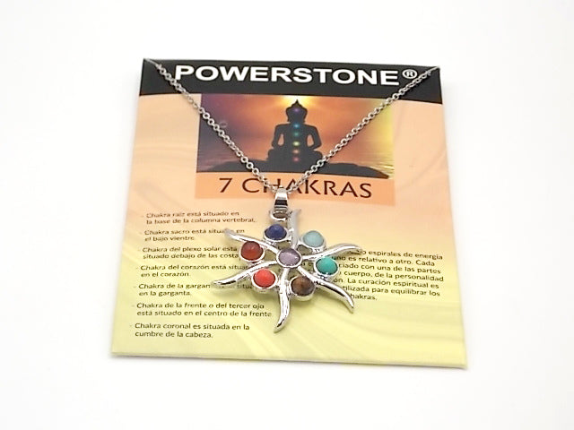 Colgante con las piedras naturales de los 7 chakras con diseño de Estrella de mar