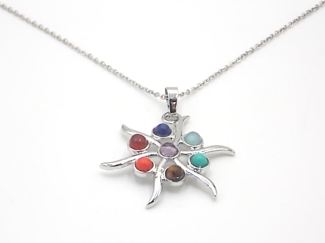 Colgante con las piedras naturales de los 7 chakras con diseño de Estrella de mar