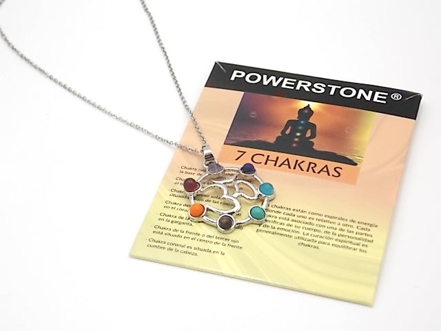 Colgante con las piedras naturales de los 7 chakras con diseño de Om 3