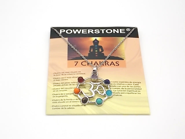 Colgante con las piedras naturales de los 7 chakras con diseño de Om 3