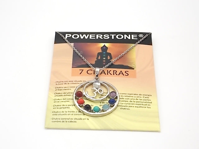 Colgante con las piedras naturales de los 7 chakras con diseño de Om 4