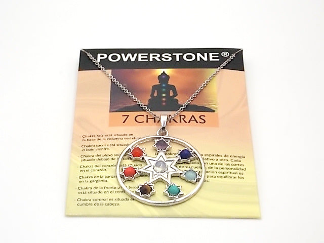 Colgante con las piedras naturales de los 7 chakras con diseño de Estrella