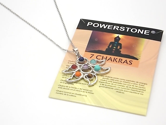 Colgante con las piedras naturales de los 7 chakras con diseño de Sol 4