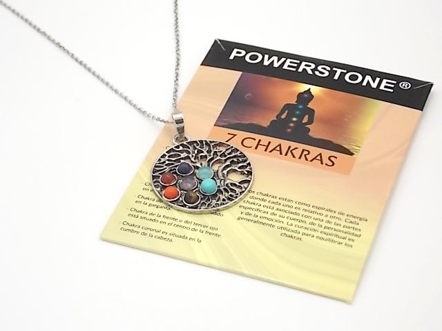 Colgante con las piedras naturales de los 7 chakras con diseño de Árbol de la vida 5