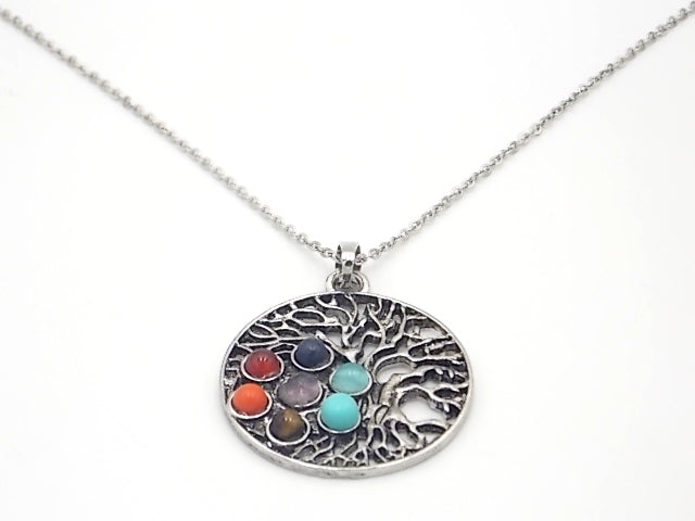 Colgante con las piedras naturales de los 7 chakras con diseño de Árbol de la vida 5