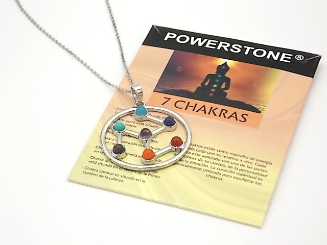 Colgante con las piedras naturales de los 7 chakras con diseño de Antakarana