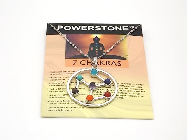 Colgante con las piedras naturales de los 7 chakras con diseño de Antakarana
